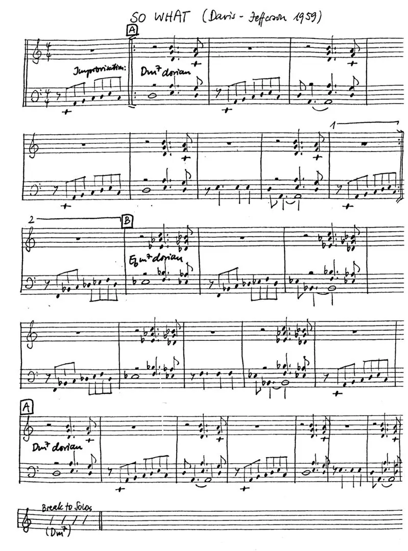 so what free jazz leadsheet - Courtesy of the Jungle Jazz Band